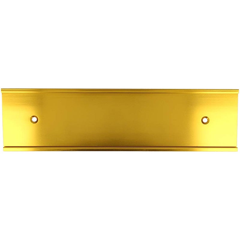 ExcelMark 2"x 8"Aluminum Wall Mounted Name Plate Holder - Set of 5 - Office Business Door Sign Holder - Wall or Door - Gold - Image 2